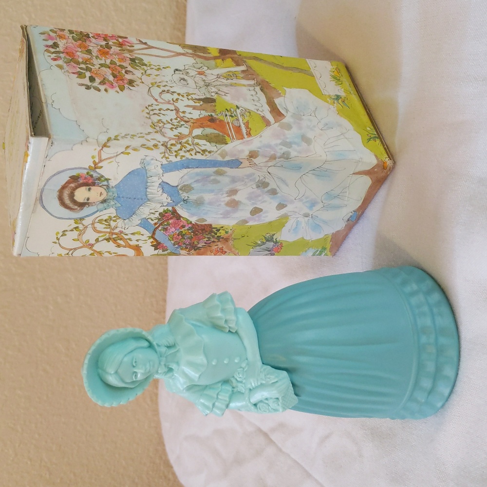 Vintage Avon Fashion Figurine Victorian Milk Glass